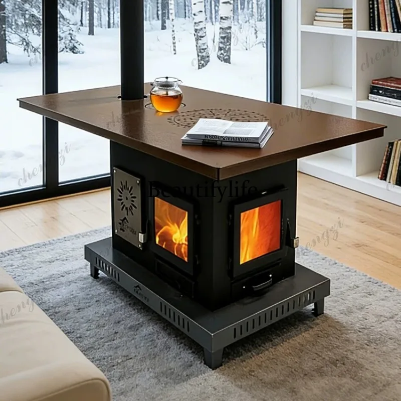 Stove Household indoor smokeless firewood winter roasting stove new type, heater living room heating fireplace