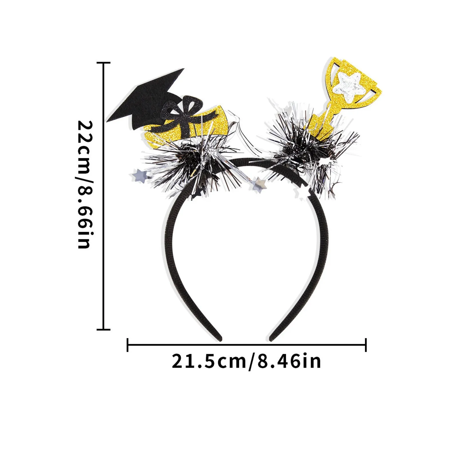 Holiday Party Celebration Headbands pattern Graduation Season Hair Hoop Hanging Ear Hat Headwear Graduation Decoration Headband image 6