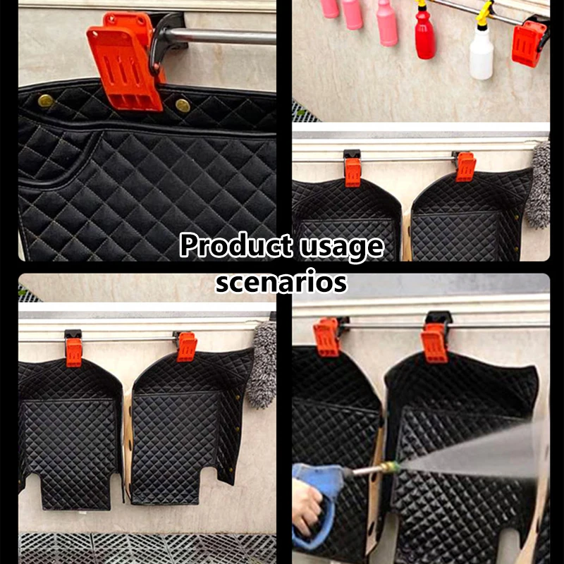 SEAMETAL Car Foot Pad Cleaning Clip Multi-functional Car Foot Pad Cleaning Clip Fixed Store Beauty Tool Clamps Hang Your Carpet