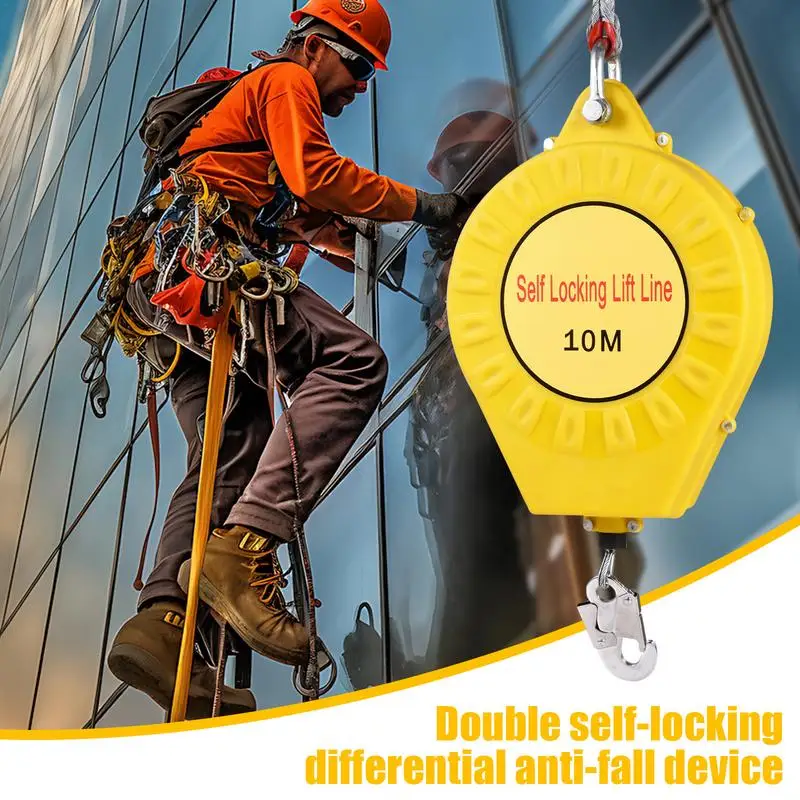 Fall Arrester ทนทาน Fall Arrest Lanyard Roofing Lifeline Safety Harness Lifeline Roofing Safety Gear Sensitive สําหรับการก่อสร้าง