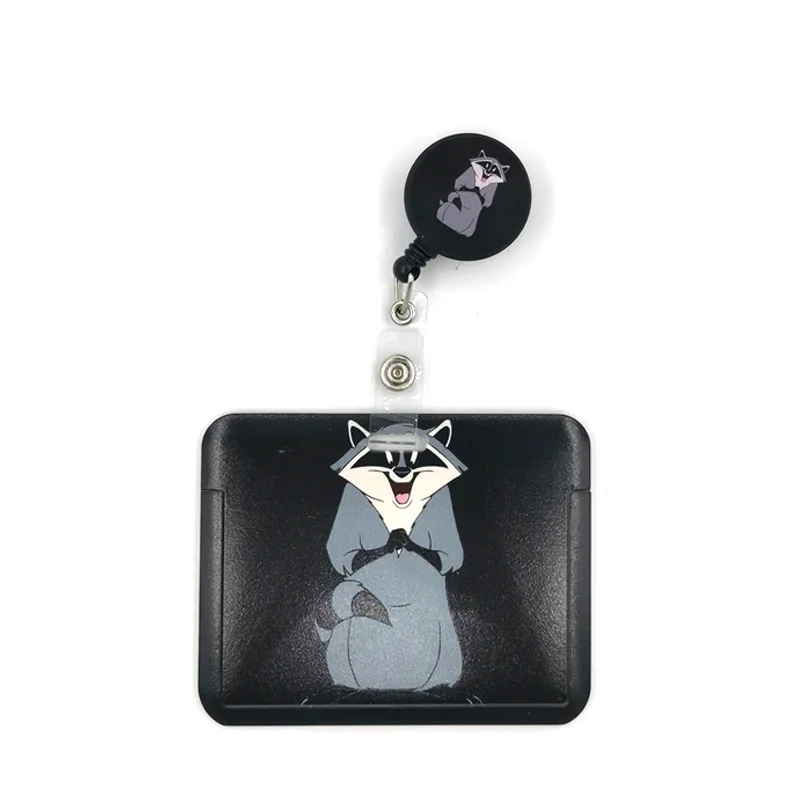 

Animal Raccoon Bears Fashion Women Card Holder Lanyard Colorful Nurse Doctor Student Exhibition ID Card Clips Badge Holder