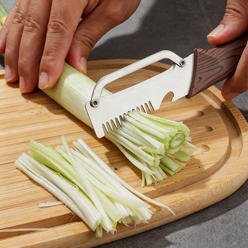 Multifunctional 3 In 1 Vegetable and Fruit Peeler Slicer Shredder Serrated Knife Bottle Opener For Peeling Shredding Scallions