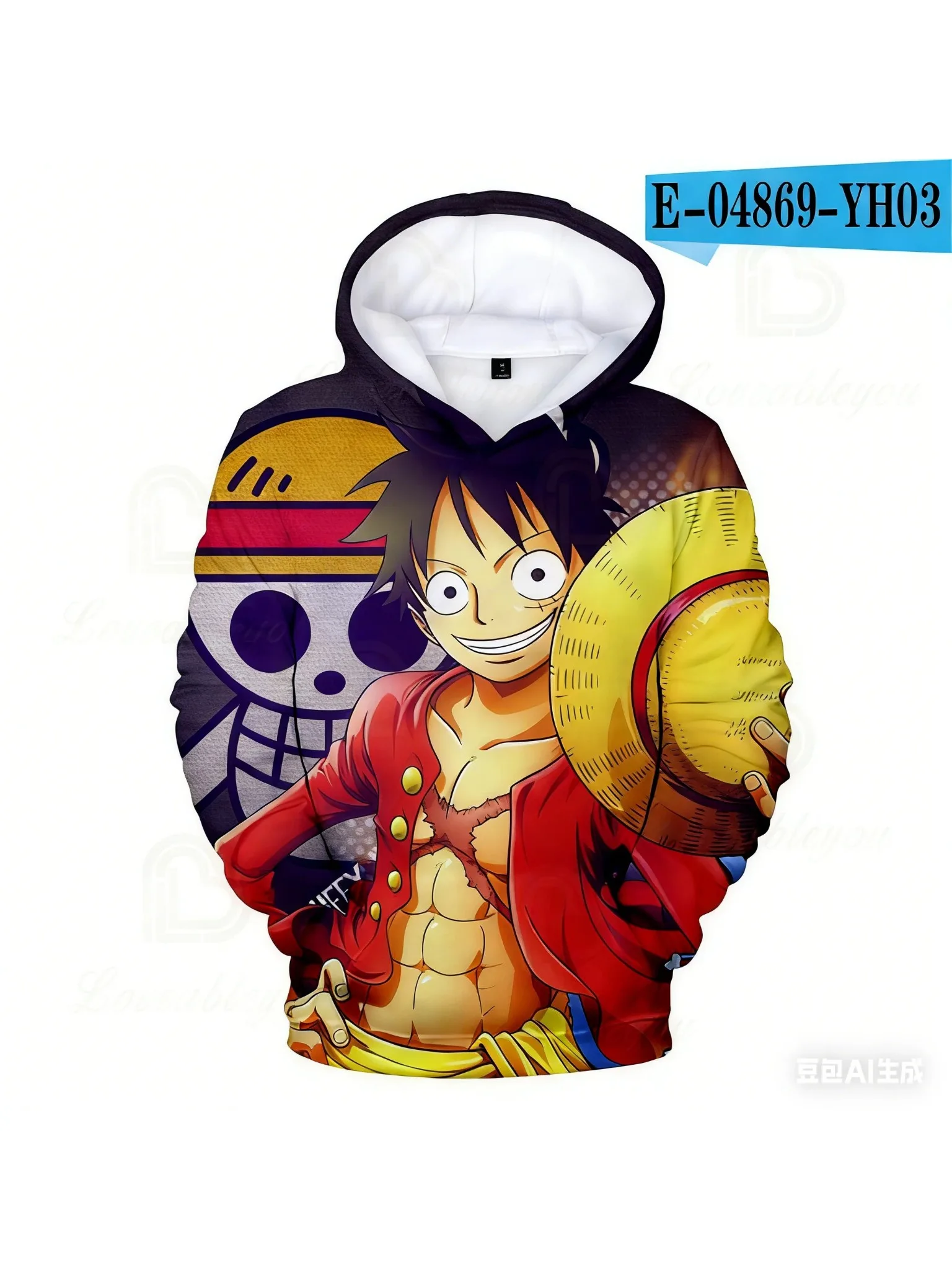 2025 Anime One Piece Monkey D. Luffy Kapuzenpullover Sweatshirt für Kinder und Erwachsene Langarm 3D-Druck Hoodies Kinder Sweatshirt Pullover – Detail 2