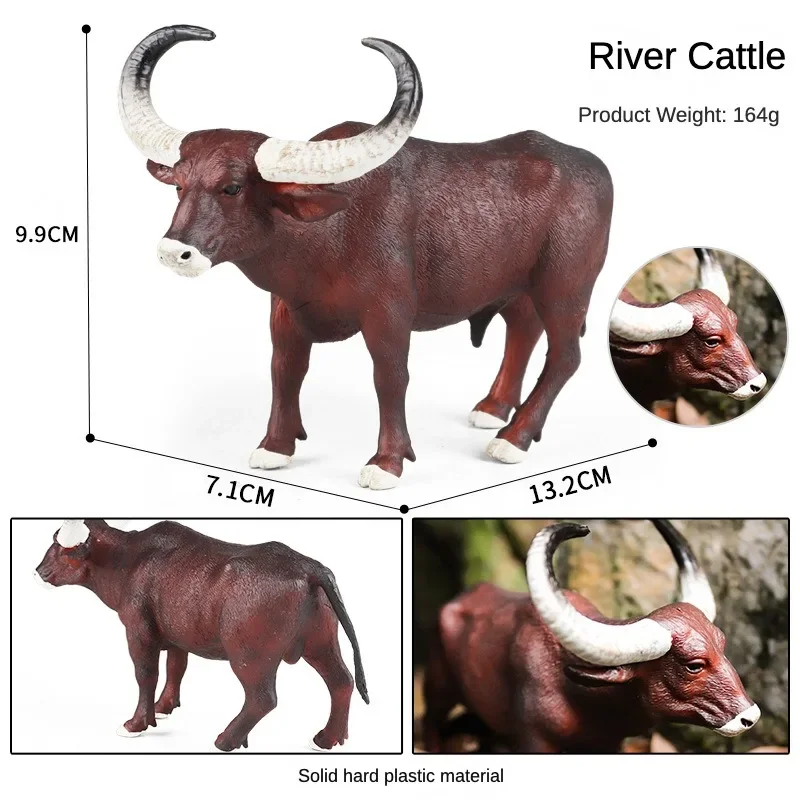 OozDec Simulation Cute Farm Animals Milk Cow Cattle Calf Angus Bull Buffalo Model Action Figures Educational Cute Toy Kid Gift