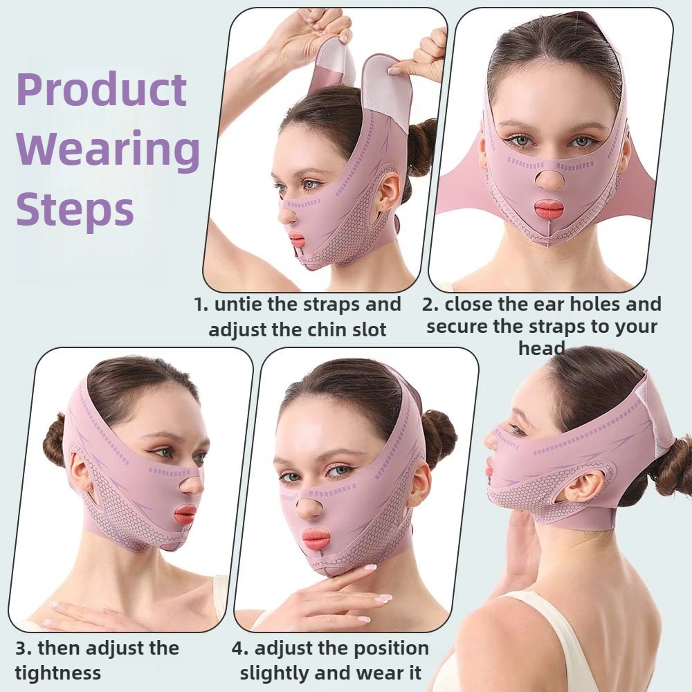 Cinturón de Estiramiento Facial reutilizable para mujer, vendaje adelgazante de cara, moldeador de línea en V, levantamiento de barbilla, herramientas de cuidado de la piel de belleza Facial antiarrugas