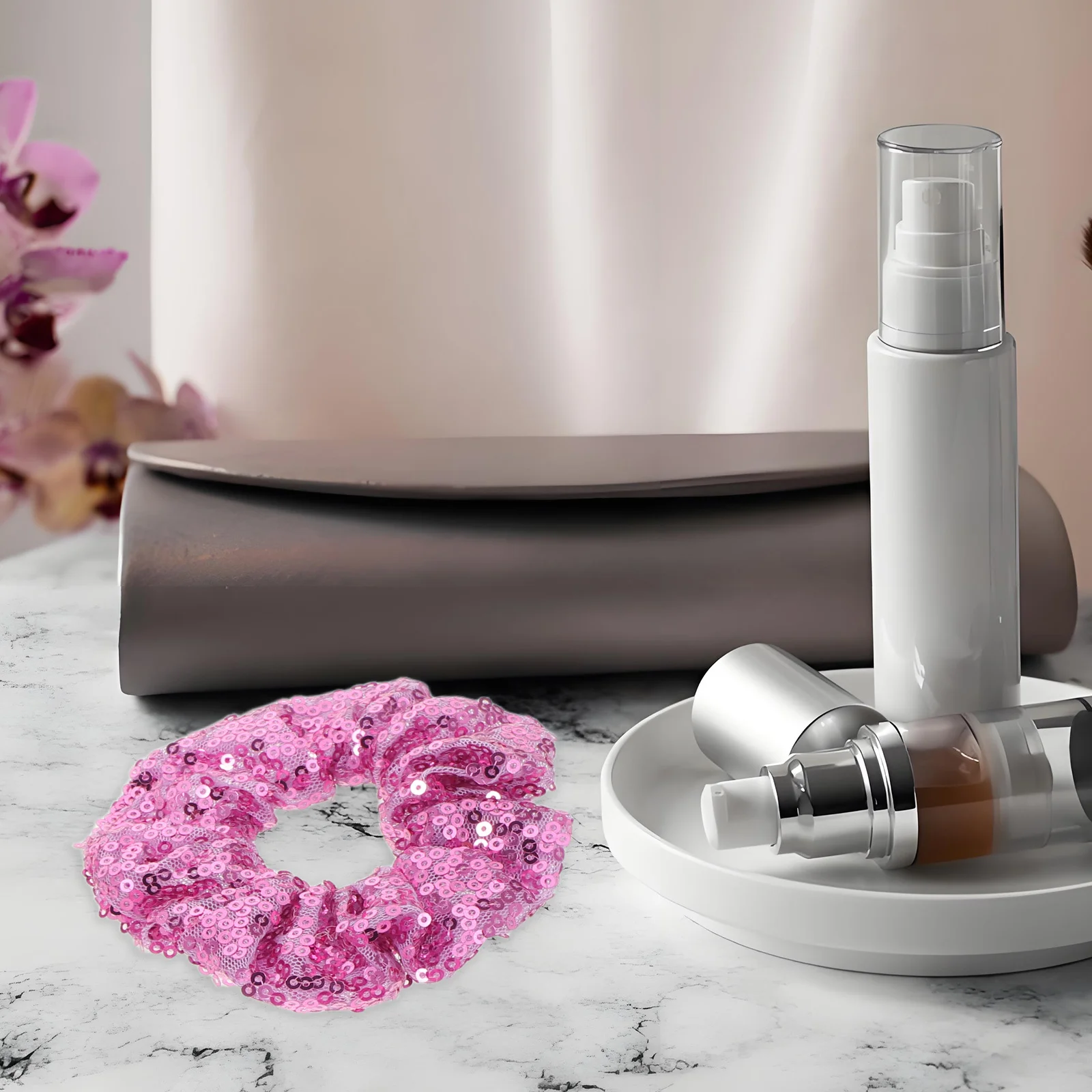 

10Pcs Shiny Sequin Hair Scrunchies Glittery Elastic Bands Accessories Bridesmaids Girls Party Disco Styling Decor