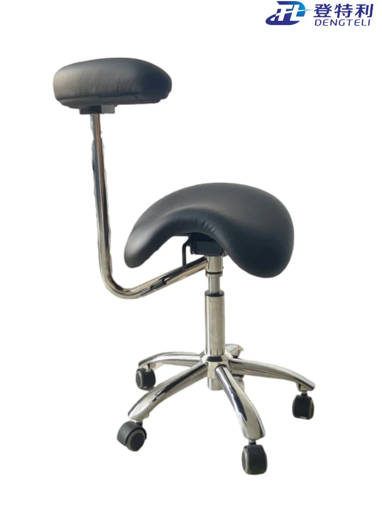 Ergonomic Saddle Chair Hospital Doctor Chair Dental Assistant Chair PU Leather 360°swivel with Armrest Height Adjustable Caster