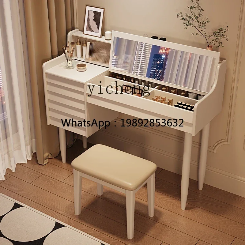 U6 all solid wood bedroom modern simple vanity table clamshell vanity cabinet desk integrated