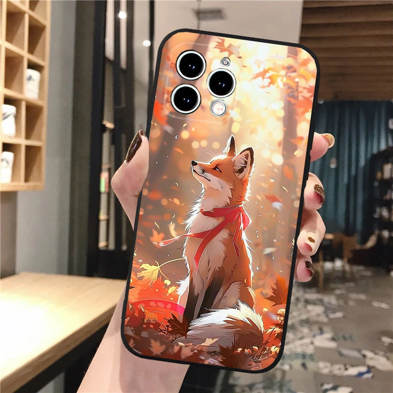 

Phone Case Carcasa Funda For iPhone 17 Pro Max 17 Air 16 15 14 13 Pro Max 15 16 Pro 15Plus Cute Fox