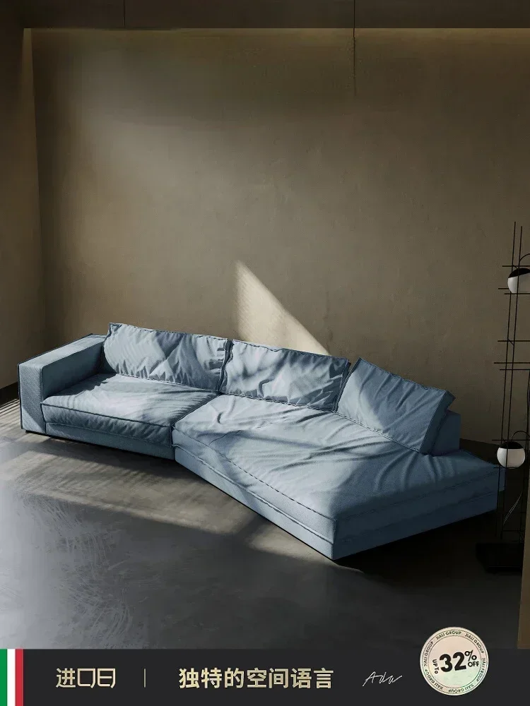 Large Corner Sofa down Living Room Modern Minimalist Frosted Fabric