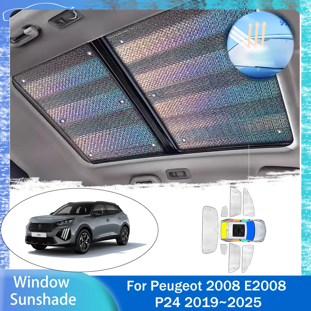 

Для Peugeot 2008 E2008 P24 2019 ~ 2025 2020 2021 2022 2023 2024 солнцезащитный козырек для бокового окна автомобиля, анти-УФ-термоизоляция, солнцезащитный козырек, аксессуары для зонтиков