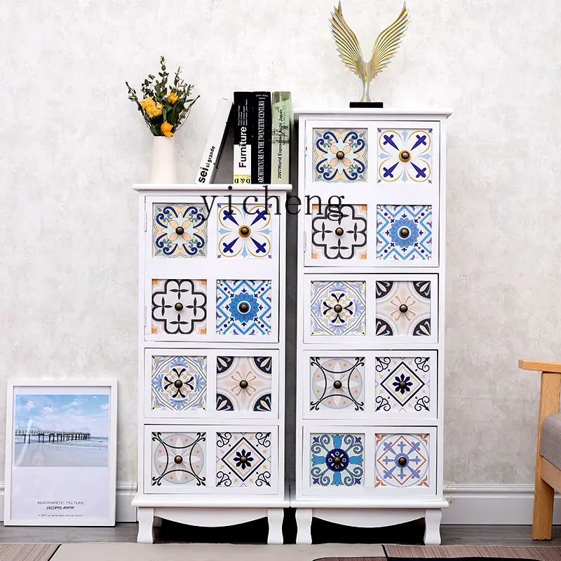 

ZYA New Chinese Style Solid Wood No-Installation Bedside Table Small Multi-Functional Small Apartment Storage Cabinet