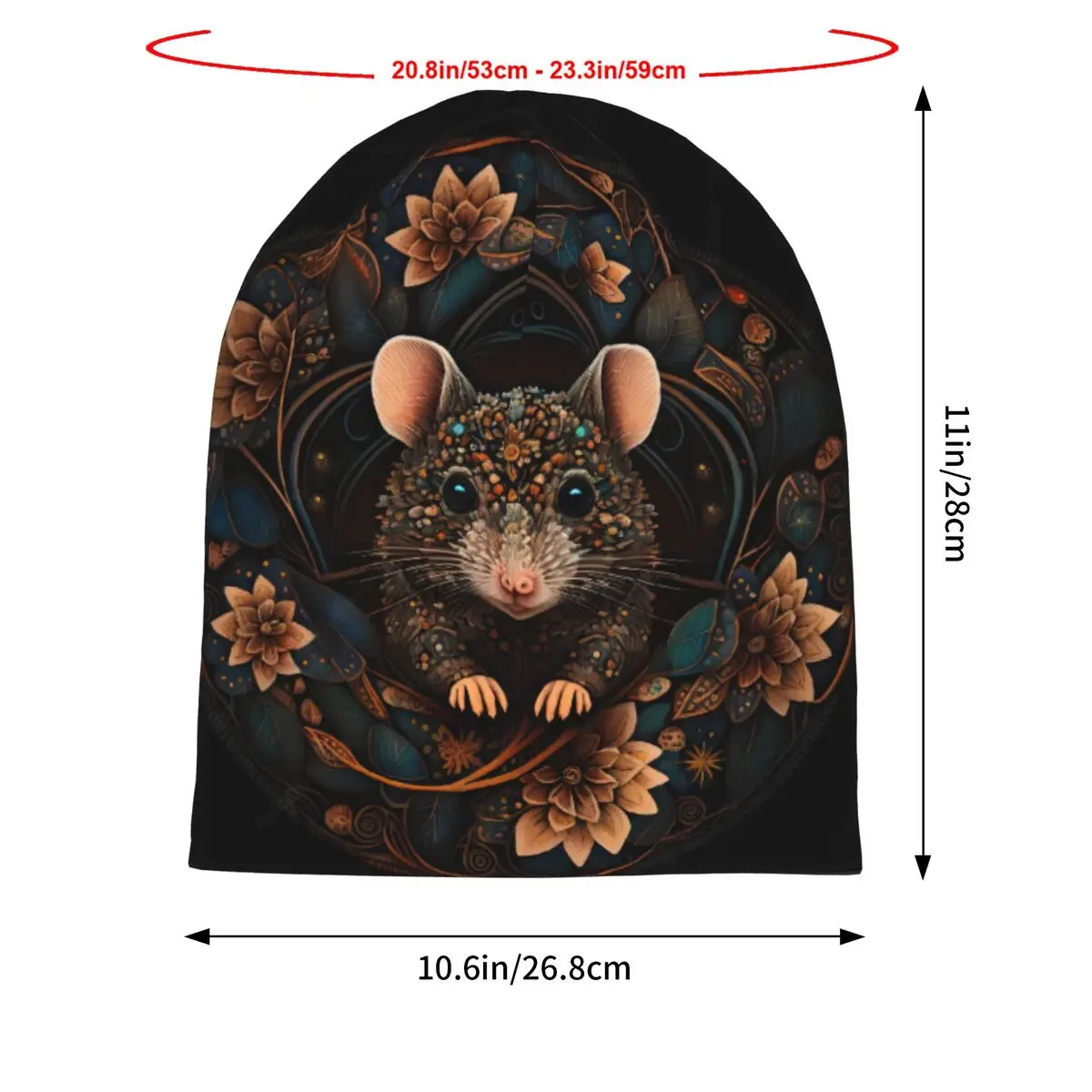 Colorful Hamster Mandala Washed Thin Bonnet Windproof Casual Beanies Protection Men Women Hats