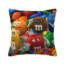 Nordic Funny Candy M&M's Chocolate Sofa Cushion Cover Velvet Throw Pillow Case for Living Room