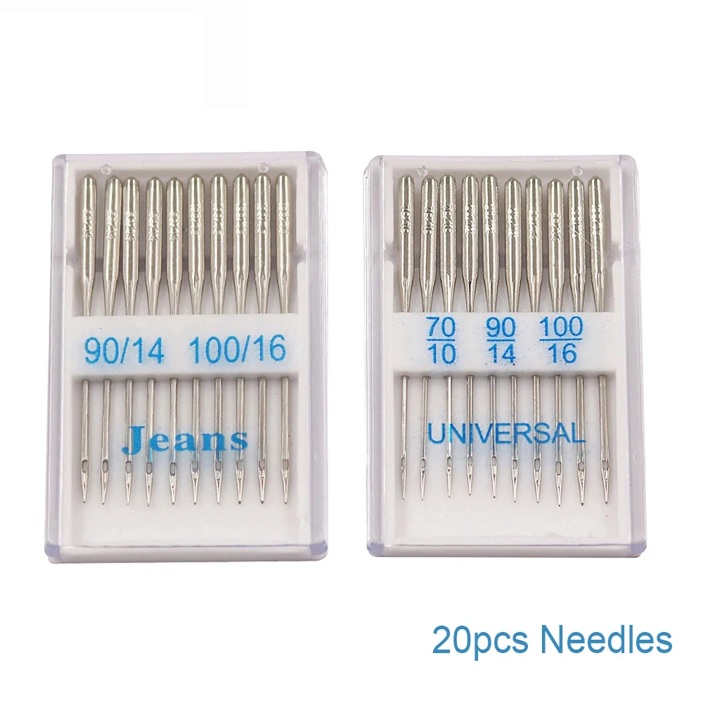 D&D 20pcs Sewing Machine Needles for Singer Brother Janome Varmax Sizes 65/9 75/11 80/12 90/14 100/16 Sewing Machine Supplies