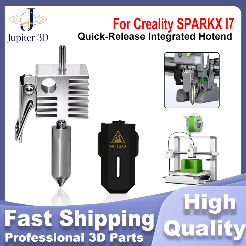For Creality SPARKX I7 Hotend Kit With Nozzles I7 Hot End Quick Swap 0.2/0.4/0.6/0.8mm Copper Alloy Hardened Steel 3D Printer