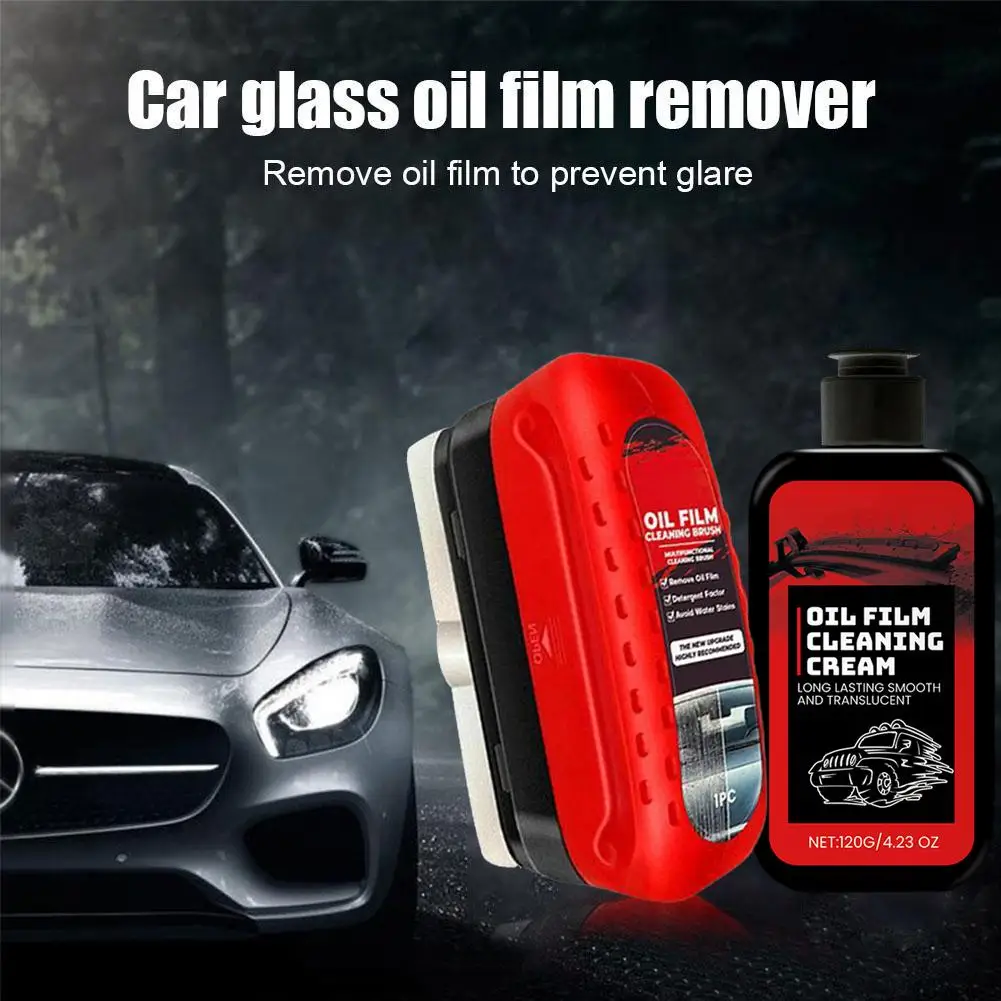 Car Glass Oil Film Remover Glass Coating Prevents Rain And Fog Auto Glass Sponge Cleaning Brush Windshield Oil Film Cleaner