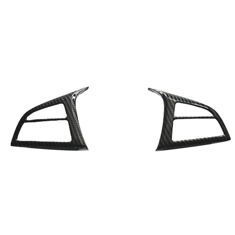 

Left Right Steering Wheel Frame Decor Switch Button Cover Trim Decoration Carbon Fiber Look For BYD TANG-A79P