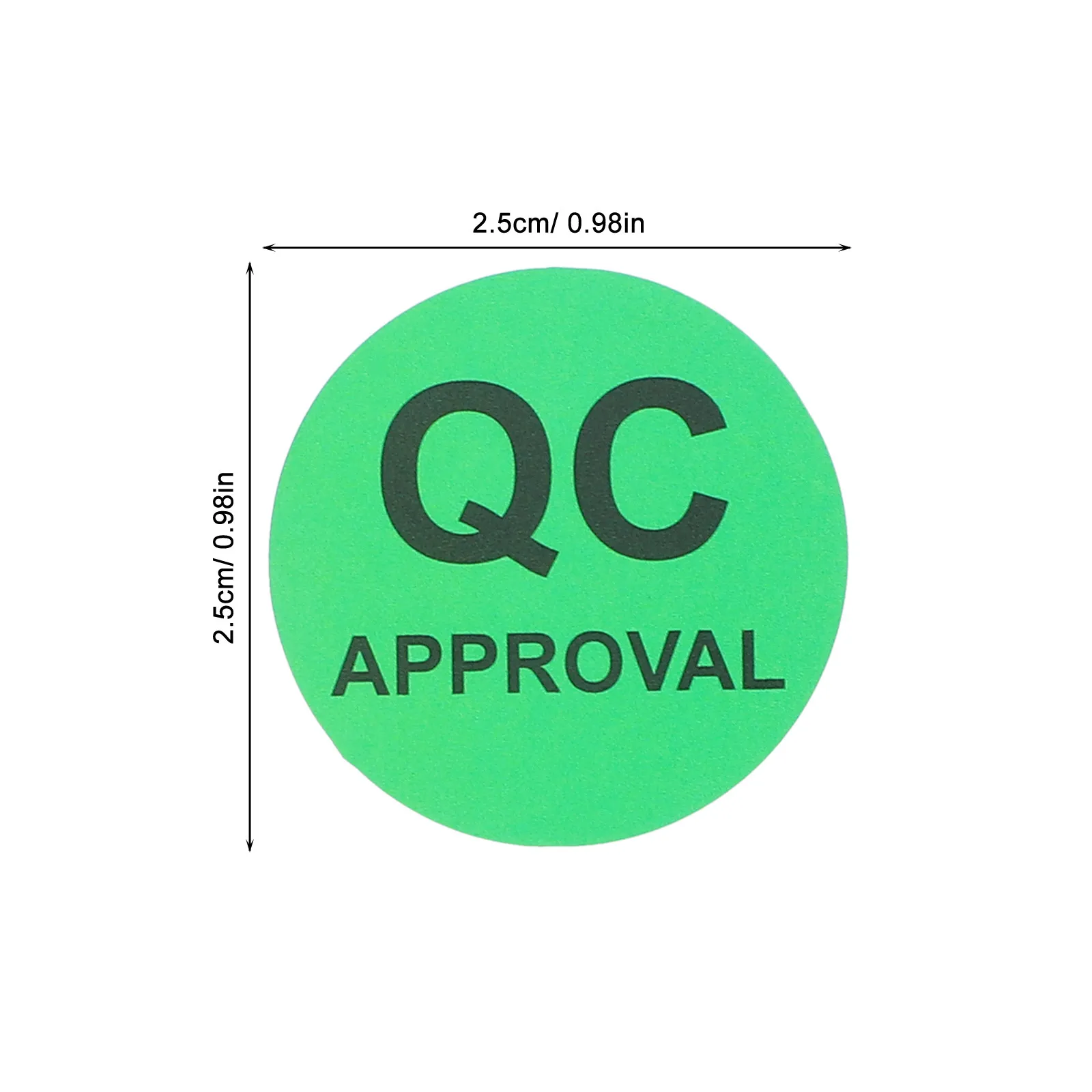 1 Roll Quality Controls Stickers Round Qc Inspection Adhesive Labels Black Text for Clear Visibility Quality Test Status Labels