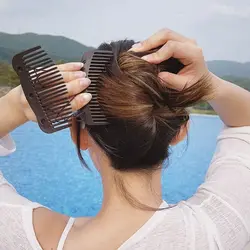 Korean Plastic Magic Hair Comb Pearl Elastic Rope Double Row Invisible Fixed Insert Hairpin Tiara Hair Styling Tools
