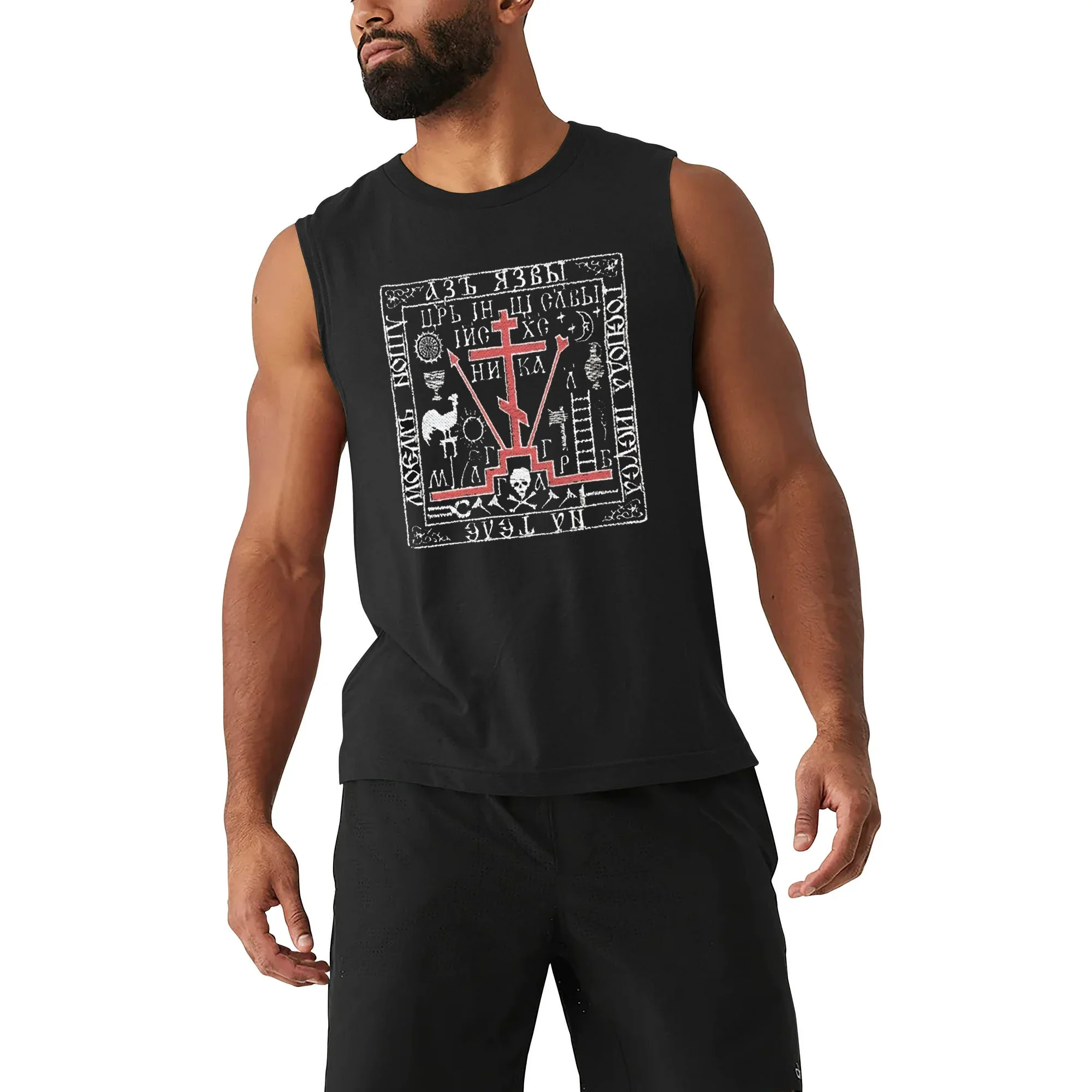 Russian Orthodox Calvary Cross Orthodoxy Tank Top 100% Cotton O-Neck Print Summer Casual Mens Vests Sleeveless T-shirt