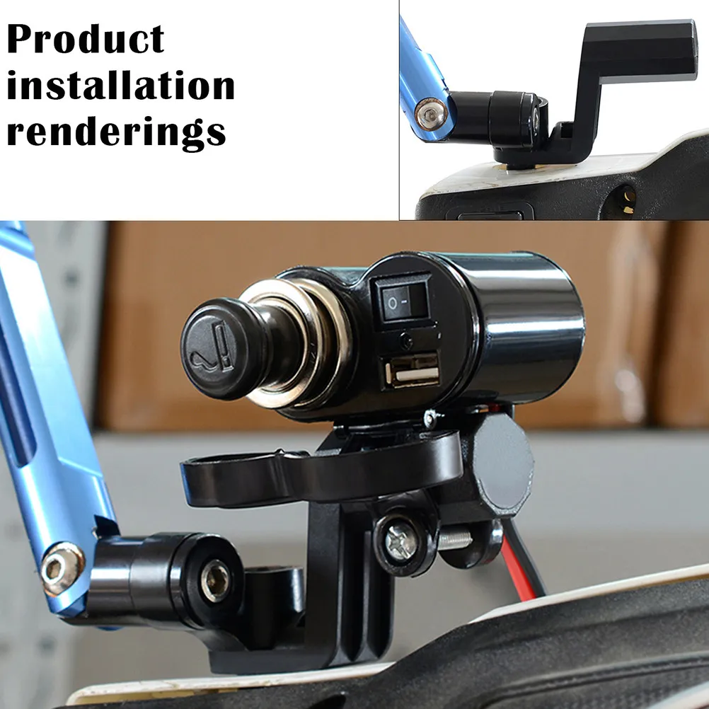 Motorbike Rearview Mirror Extension Bracket Small Lightweight Universal Mount for Smartphone Charger Holder Motorcycle Atv