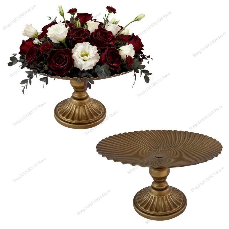 For retro metal tall flower pot hotel banquet table flower plate home decoration multi-functional ornament