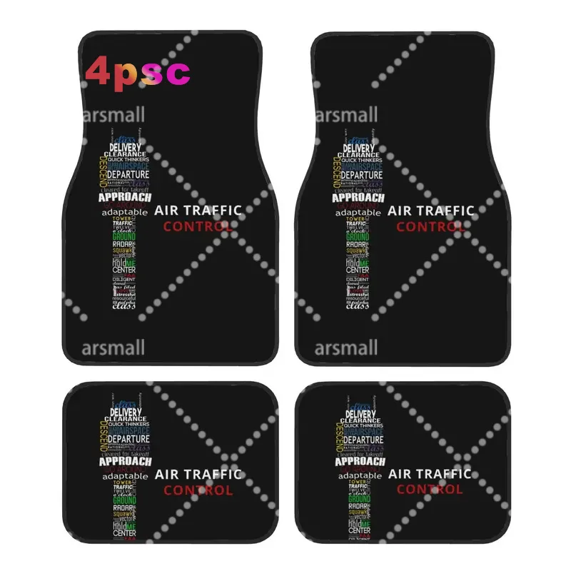 Air Traffic Controller Car Floor Mats of 4 Pieces Crystal Velvet Pilot Air Fighter Universal Car Front Rear Carpets Foot Mats