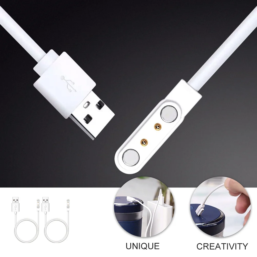 

2Pcs 2pin Smart Watch Cable Magnetic USB Charging Cord Universal Replacement Faster Stable Cable
