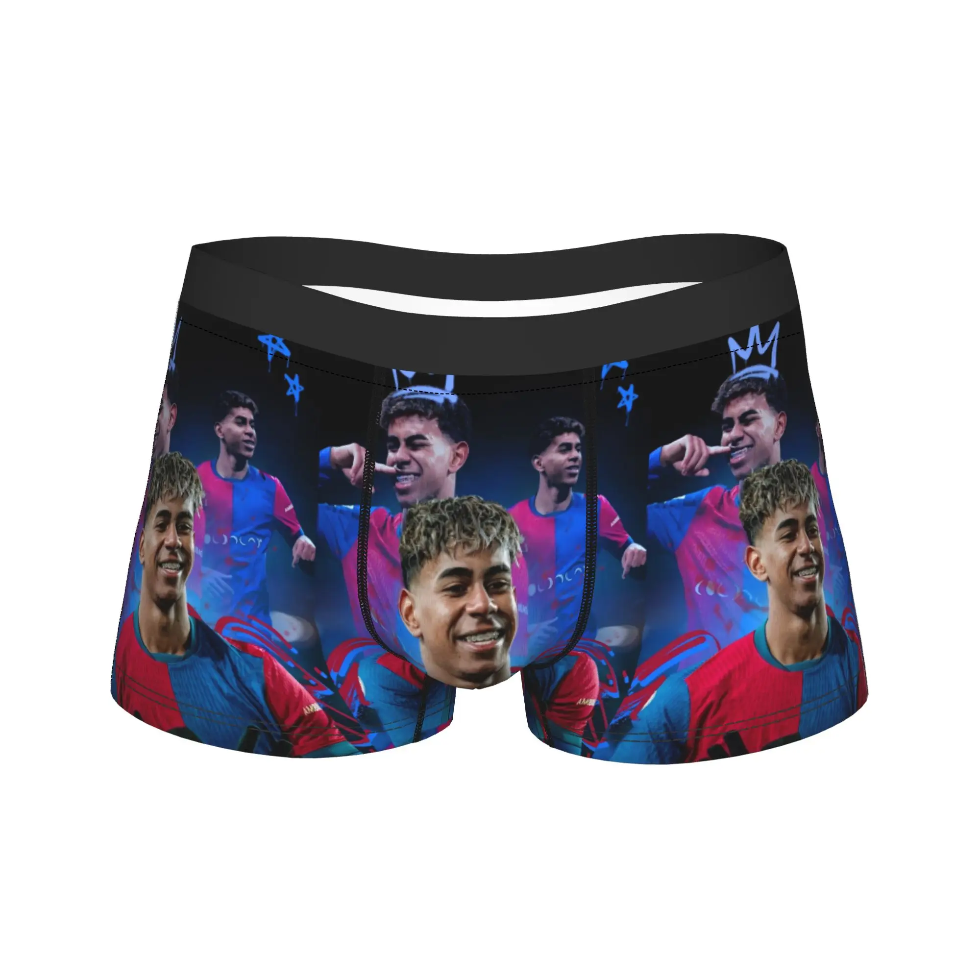 Printed Boxer Soccer Number 19 Lamine Y-Yamal Shorts Panties Briefs Men's Underwear  Breathable Underpants for Homme Plus Size