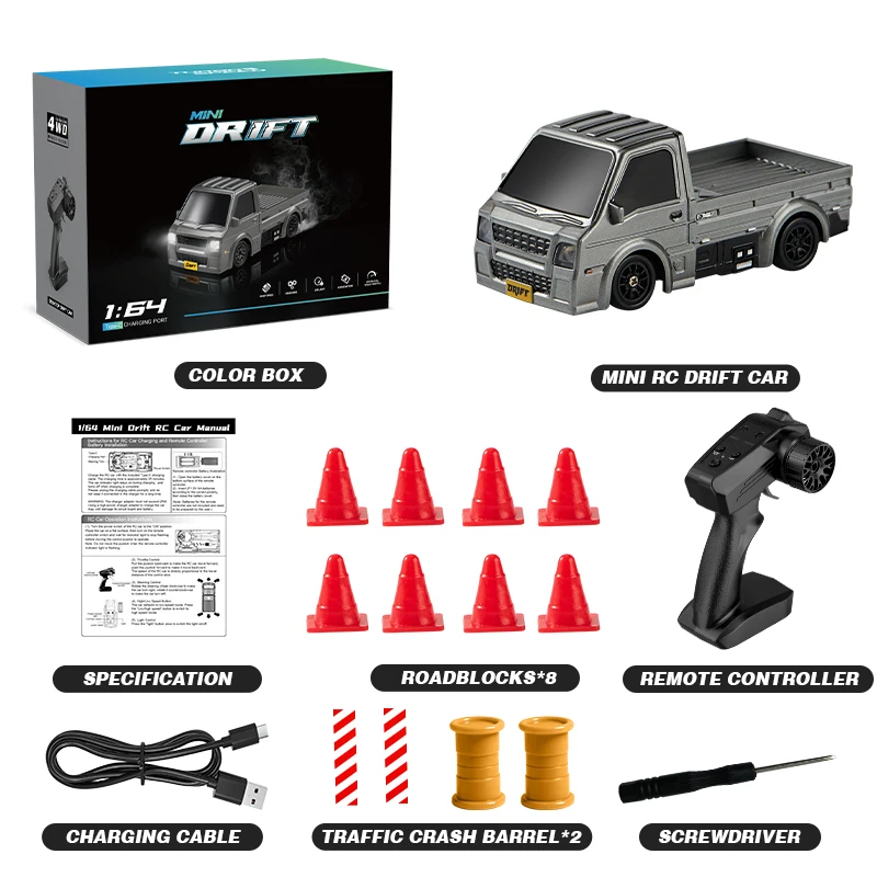 KF20 1:64 RC Drift Auto 2,4G High-Speed-Rennwagen Allrad Mini Desktop Fernbedienung Auto Elektrische Spielzeug elektrische Spielzeug Kinder