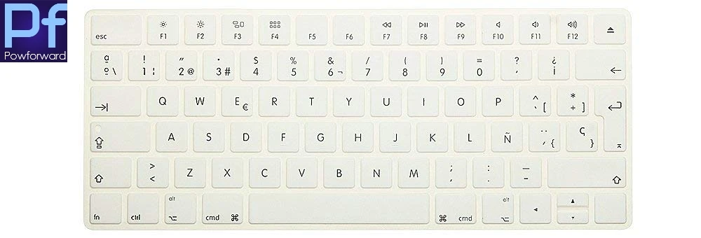 Spanish Black Keyboard Cover Silicone Skin for Apple Magic Keyboard (MLA22LL/A) European/ISO Keyboard Layout