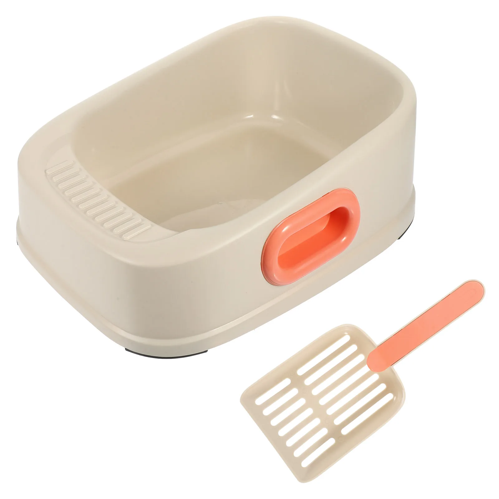 

1 Set Cat Litter Box Semi-Enclosed Anti-Splash Design For Cats Kitten Training Potty Large Durable Plastic Pet Toilet Litter Pan