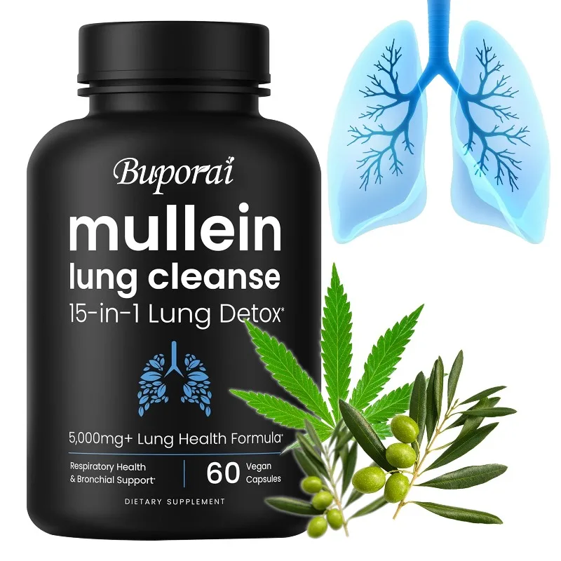Mullein Leaf Extract Capsules - Supports Nervous System and Respiratory Health, Antioxidant, Soothes Coughs,Lung Cleanse & Detox