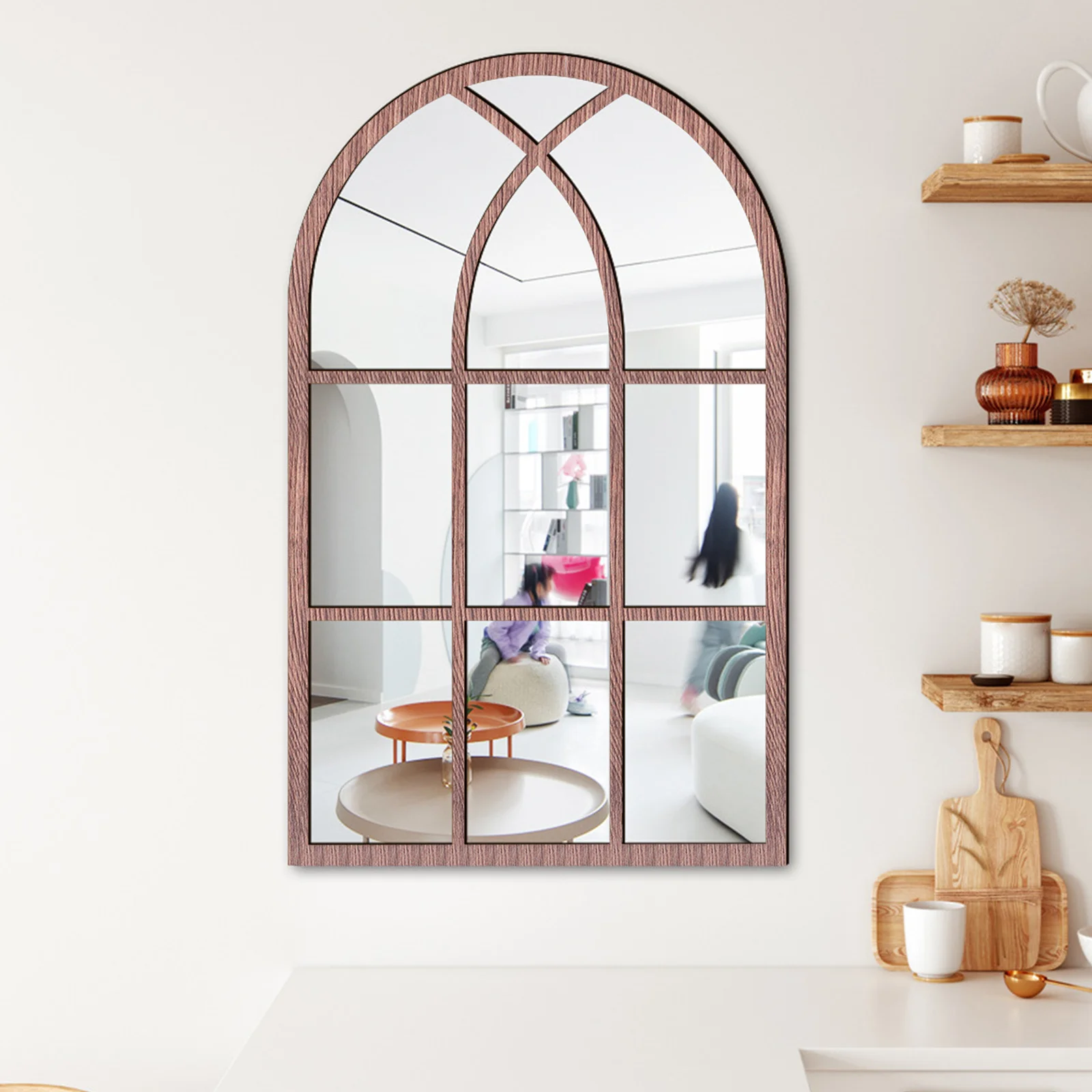 

Chic and Elegant Wall Sticker Fake Window Design Wooden Decal for Living Room Bedroom Balcony Office Home Decoration