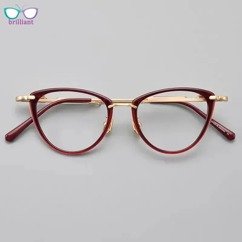 

2024 Cat's Eye Acetate Alloy Women Optical Glasses Frame Fashion High Quality Design Myopia Reading Prescription Eyeglasses Men