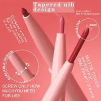 1Pc Tapered Lip Liner Pencil Matte Creamy Plumping Lips Stain Waterproof Natural Slim Lips Liner Make Up Long-Lasting Nude Brown