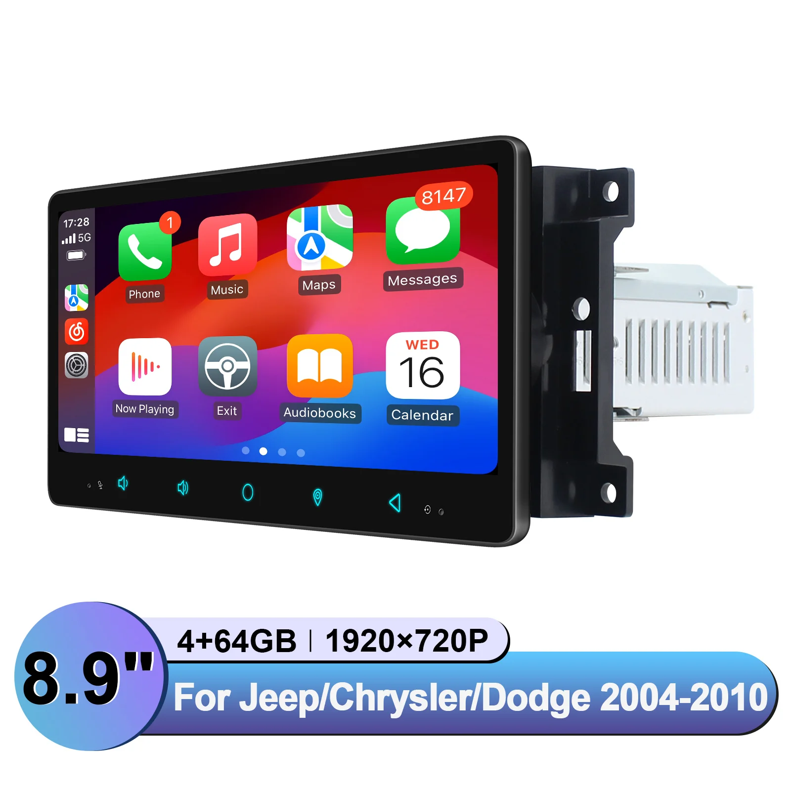 Joying 8,9 "Android autor estéreo para coche con navegación GPS para Chrysler 2005-2007 300C/2007-2008 Jeep Compass/Dodge Dakota/Magunm