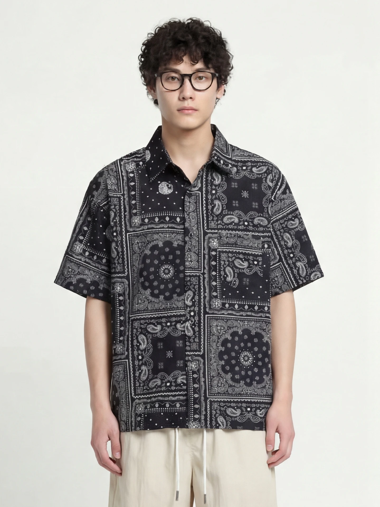 Loose ort Sve irt Creative Pattern Print Casual Sle Polyester Fiber Skin-friendly Breathable Spring Autumn Wear