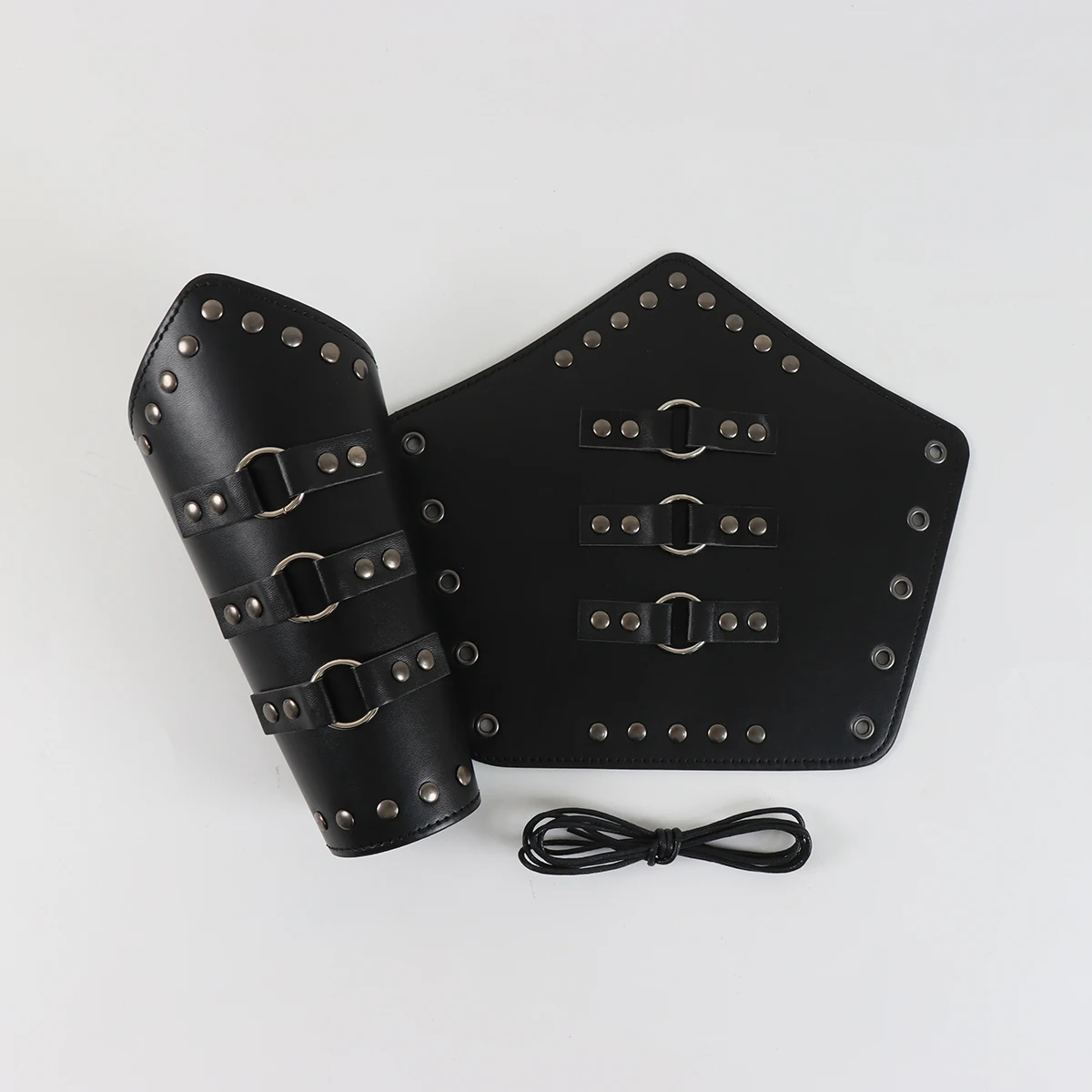 فارس القرون الوسطى واحد الكتف درع برشام معصمه مجموعة الرجعية الشرير الكتف درع الفايكنج المحارب تأثيري كرنفال حلي #4