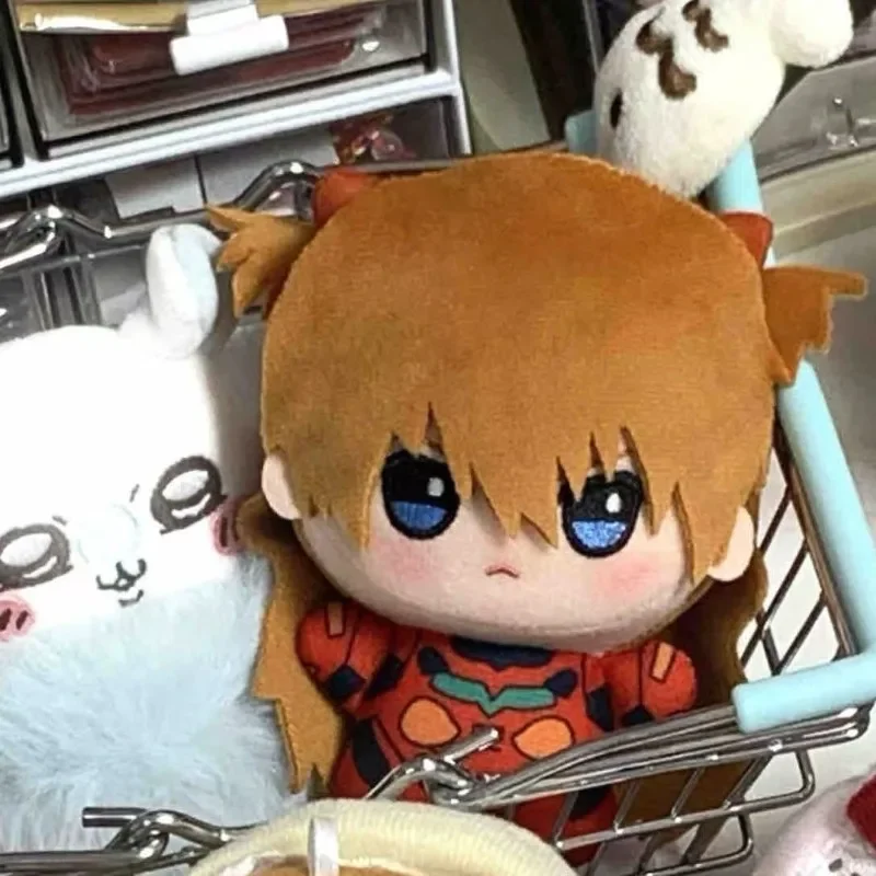 10 Cm Anime Cute Peripheral Asuka Langley Soryu Nunu EVA Ayanami Rei Attribute Cotton Doll Pendant Star Body Plush Doll Keychain