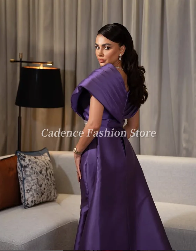 تخصيص فاخر الأرجواني لامعة مطرز دبي حورية البحر الكرة أثواب أنيقة طويلة الطابق طول فساتين السهرة العربية