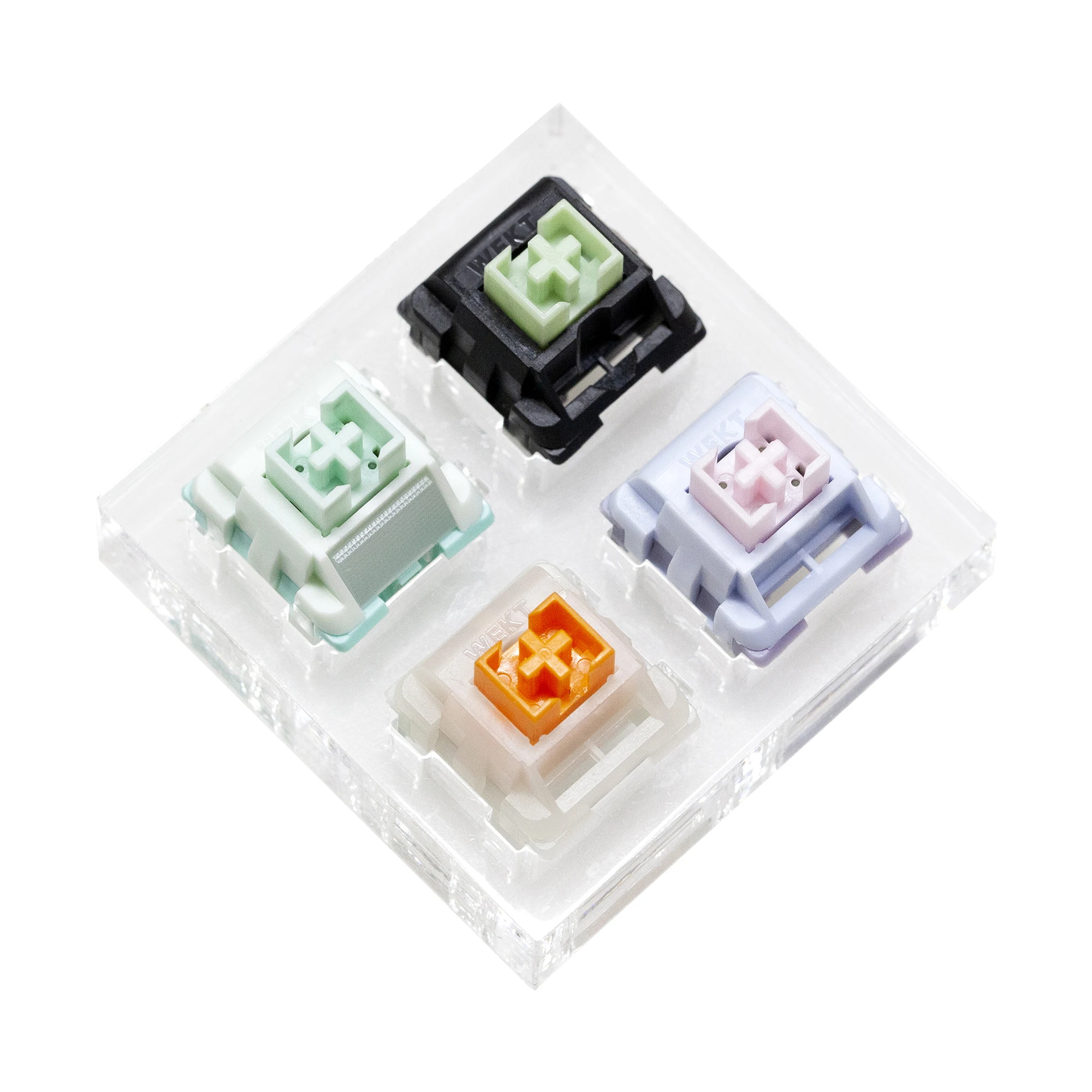 WEKT 4 switch tester switches with blank keycaps acrylic base for mechanical keyboard NAFU Wasabi  Cream Orange LUCY
