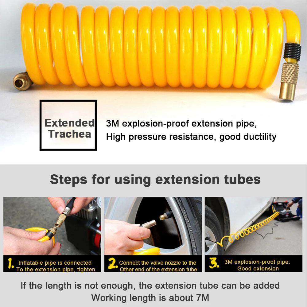 Pompa d'aria per auto a doppio cilindro 12V Display digitale portatile multifunzionale Gonfiatore per pneumatici per auto per pneumatici per veicoli elettrici ad alta potenza