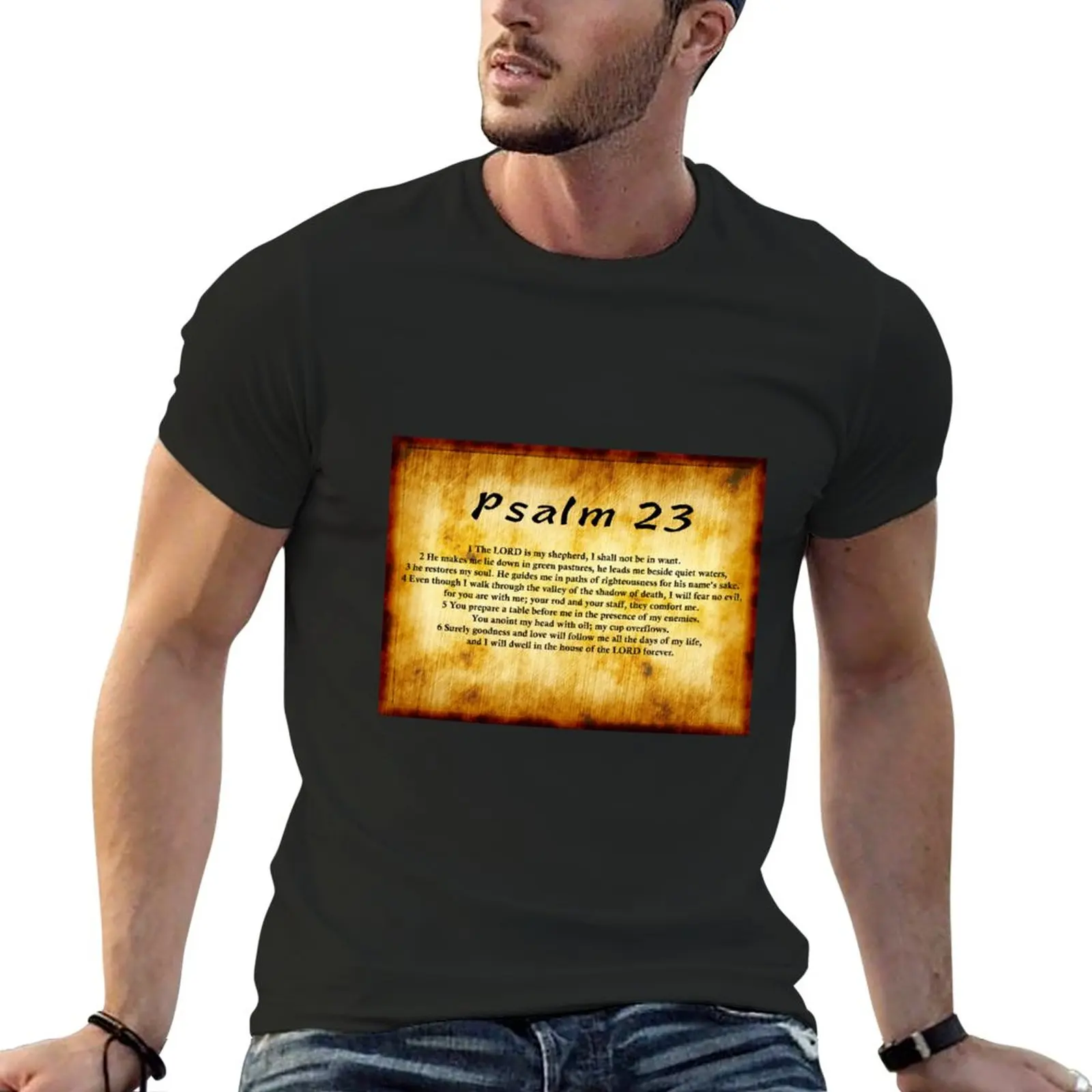 Psalm 23 T-Shirt korean fashion Blouse mens t shirt