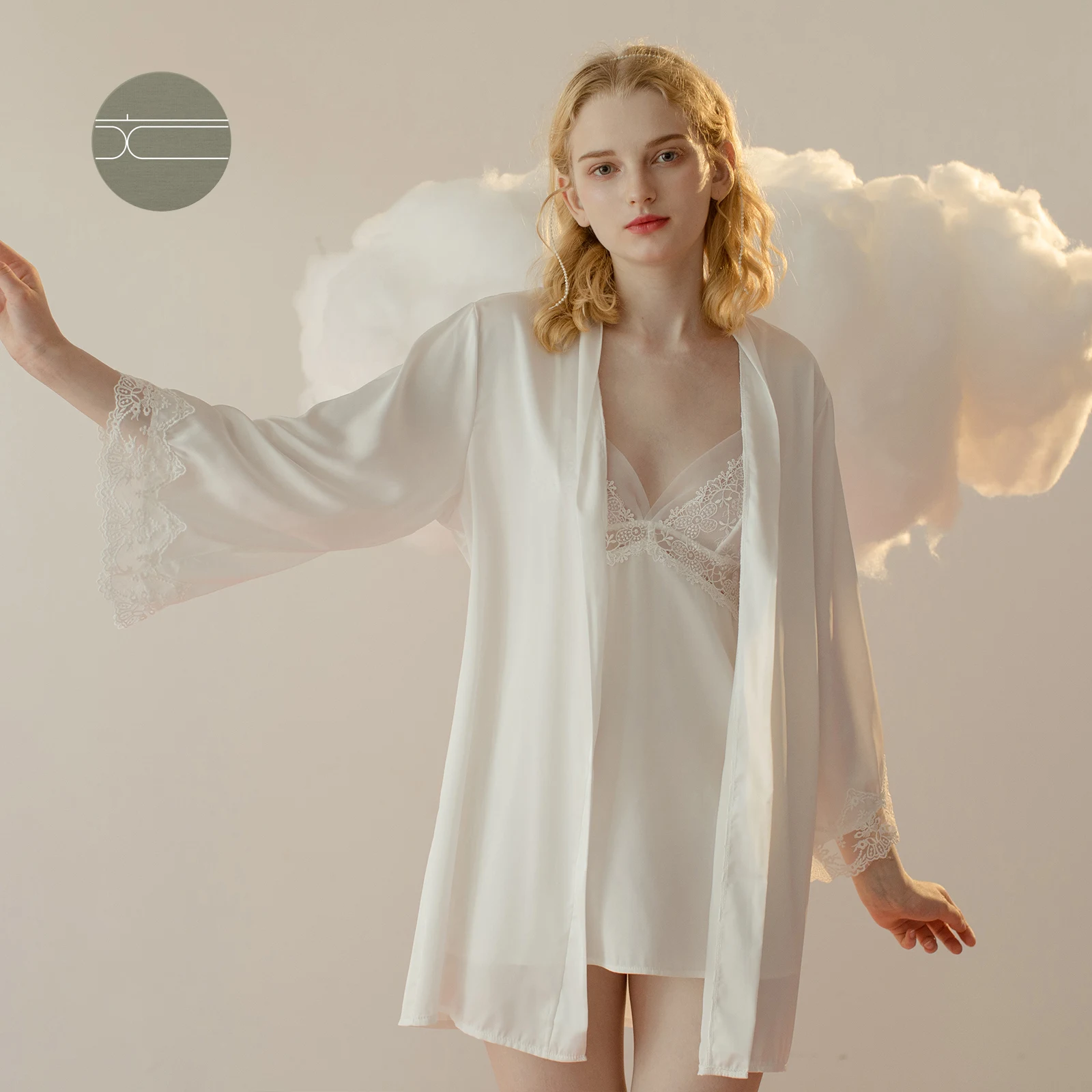 

Jiaohuo UP&DOWN Lace Trim Ice Silk Summer Strap Sp Dr Hollow out Thin Sle No Pad V Ne Sexy Nightgown Home Clothes