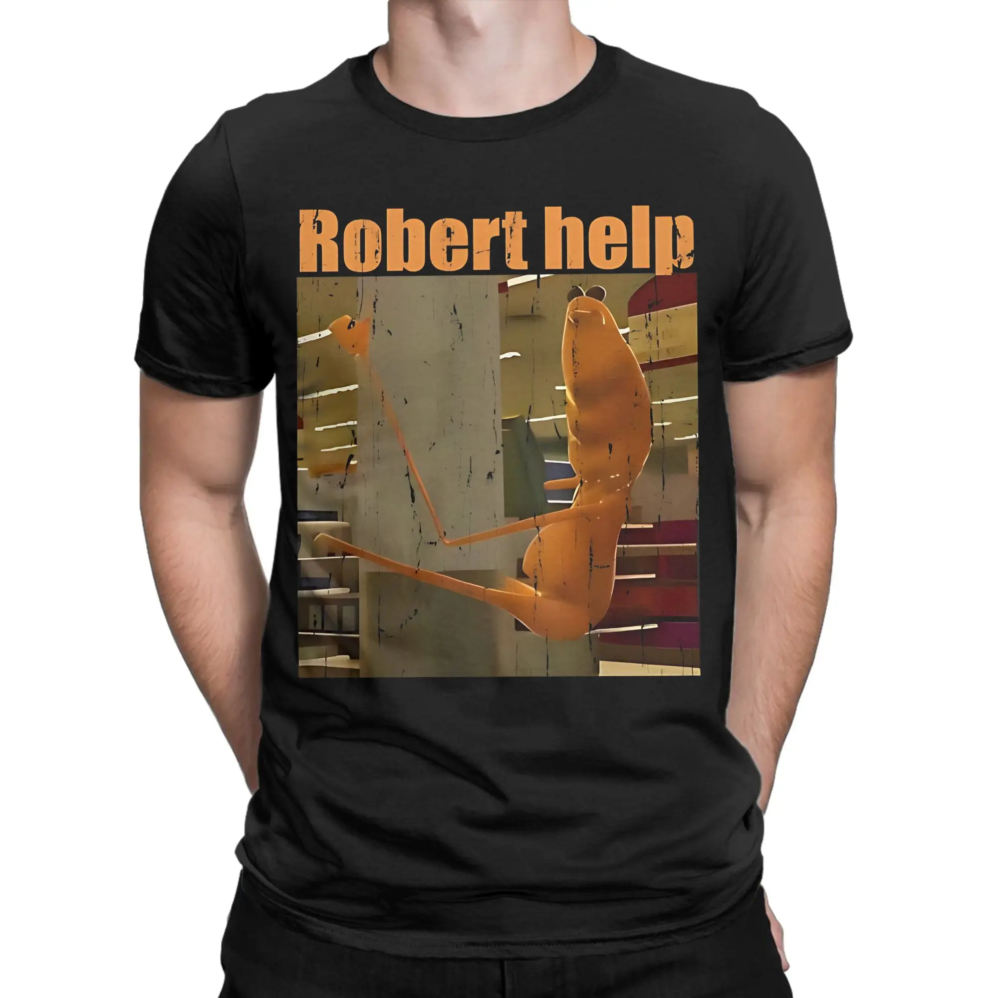 Men Women Marcus the Worm Robert Help  Shirt Pure Cotton Graphic Printed Tee Shirts  Clothing Outfits