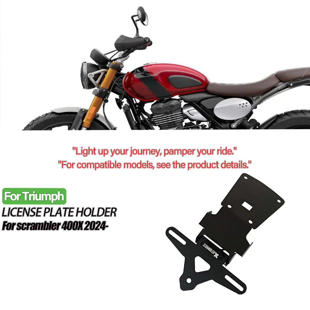 

For Scrambler 400X Motorcycle LED License Plate Frame Holder Mount - Universal Plates Bracket Accessories