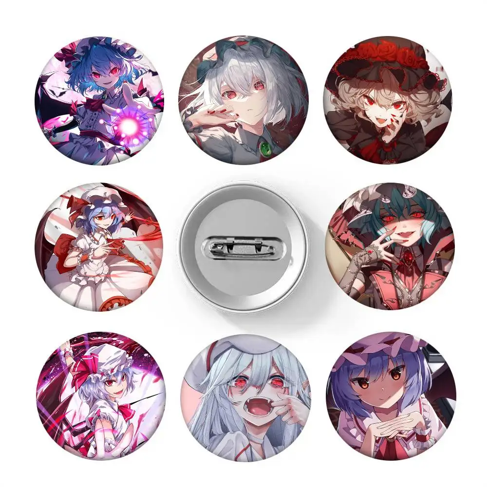 Anime Game Touhou Project Remilia Scarlet Round Badge Creative Brooch Clothing Backpack Accessories Lapel Pin