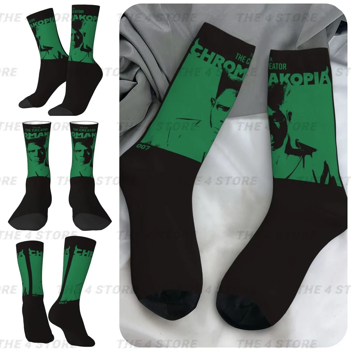 Tyler The Creator Chromakopia High elasticity polyester fiber Men and Women printing Socks,throughout the year Dressing Gift